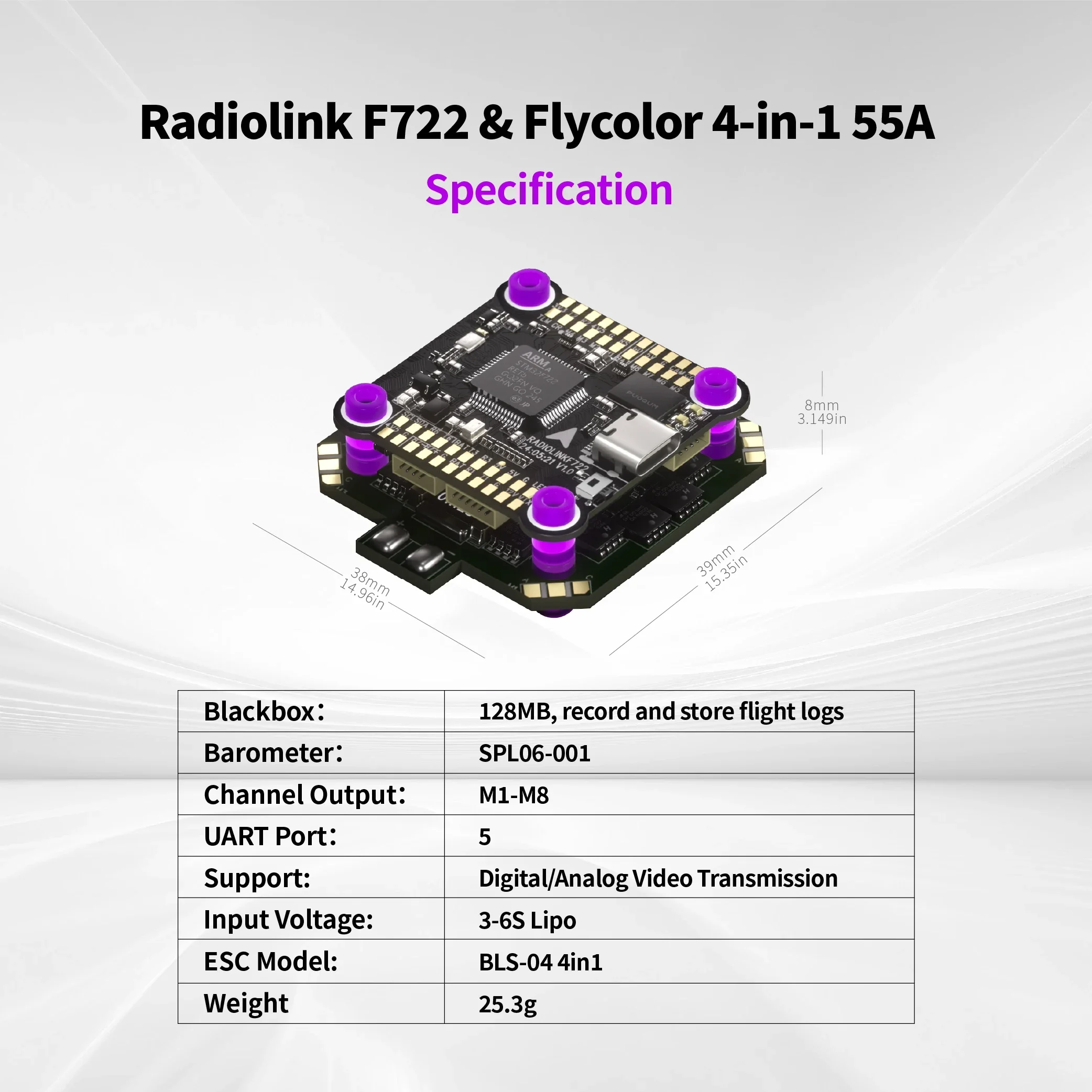 RoRusRadiolink F722 Flight Con - Betaflight Fc F7 ulasan dan harga